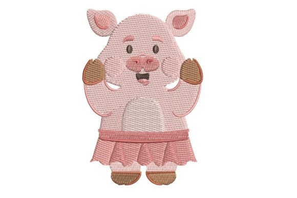 Ballerina Pig Embroidery