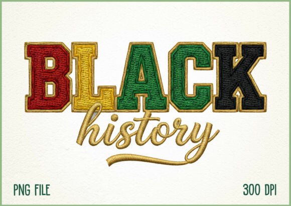 Black History Faux Embroidery Africa PNG