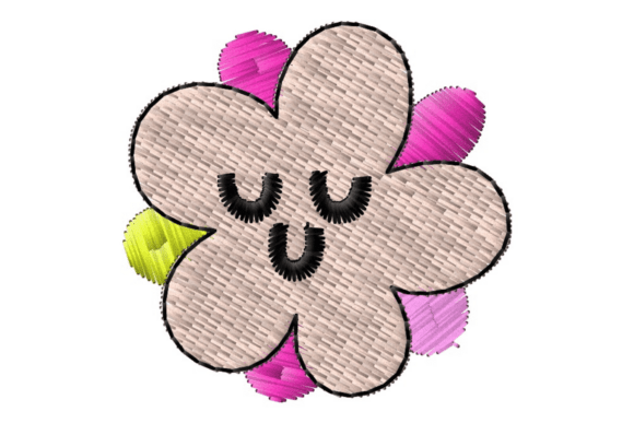 Cartoon Flower Embroidery Design