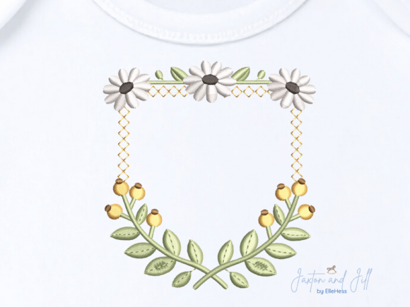 Daisy Monogram Frame Embroidery Design