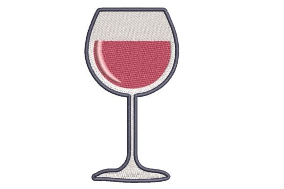 Glass of Red Wine Embroidery