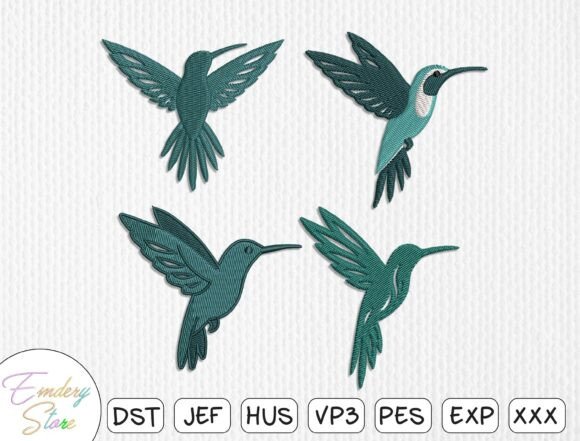 Hummingbird Embroidery Design Set