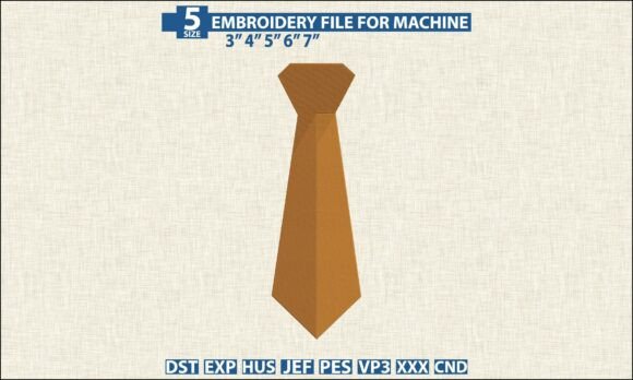 Necktie Embroidery Pattern DST PES File