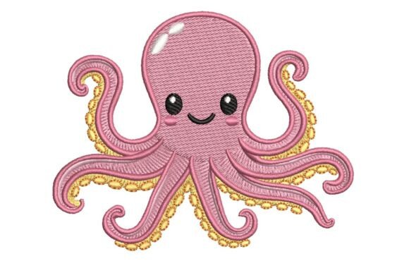 Pink Octopus Embroidery
