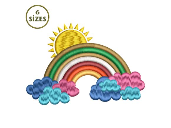 Rainbow Embroidery Digital Download