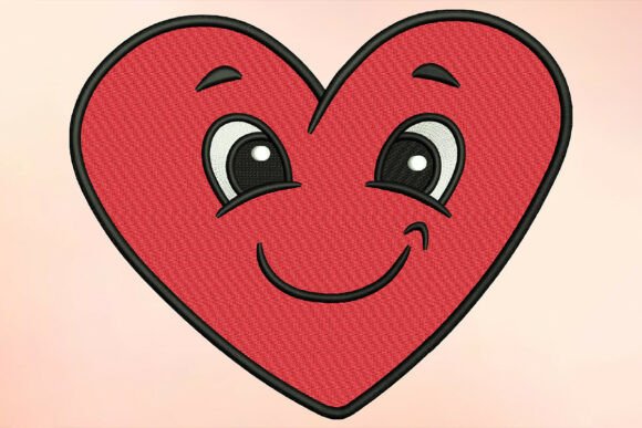 Smiling Heart Embroidery Design