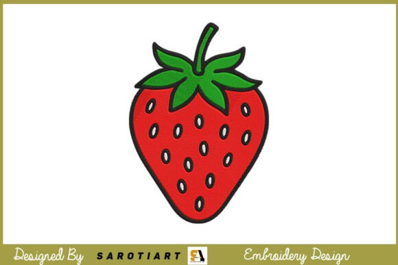 Summer Strawberry Embroidery Design