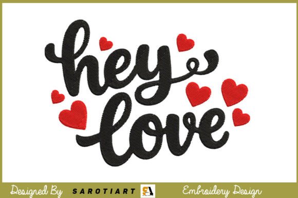 Valentine Day Embroidery T-shirt Design