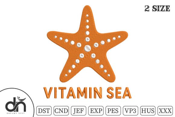 Vitamin Sea Starfish Embroidery Design